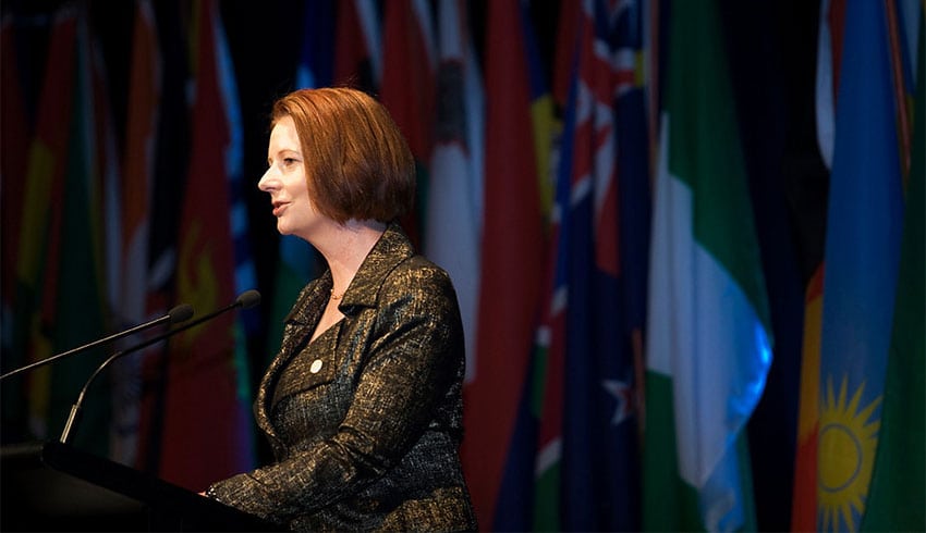 Australian Prime Minister Julia Gillard at the 2011 CPF