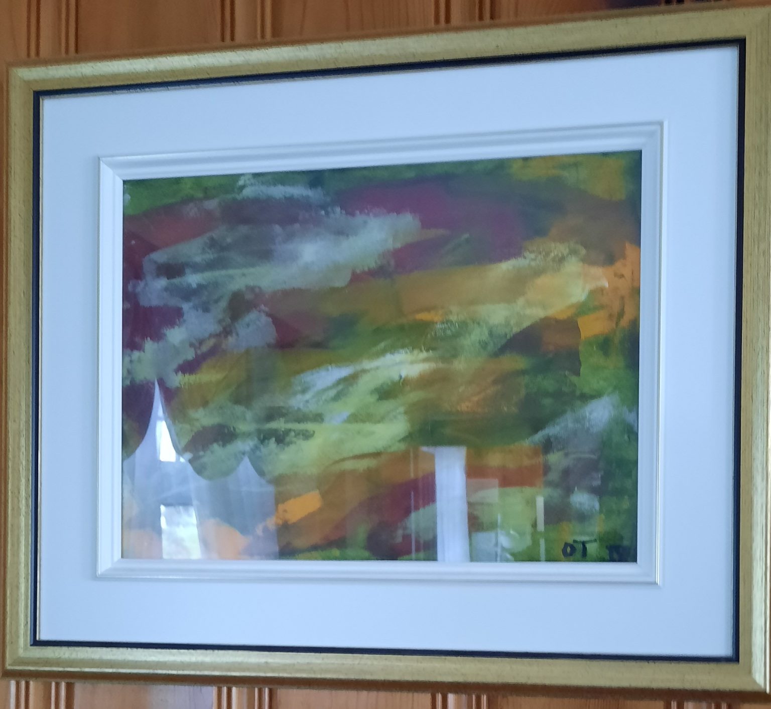 One of my acrylic paintaings!
The general impression projeted by this image is positive and dynamic.
It can be associated to color and shape games
also to several clauds and some sun bursts, ...