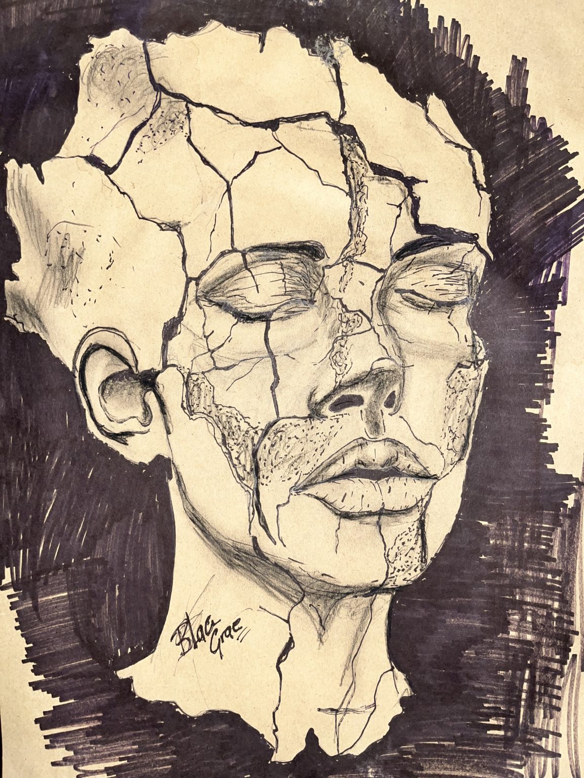 In a place where my emotions flow from the inside to the outside 
My words don’t have to tell the world the amount of wars and challenges I have faced. only a blessed eyes can see past my shredded face.