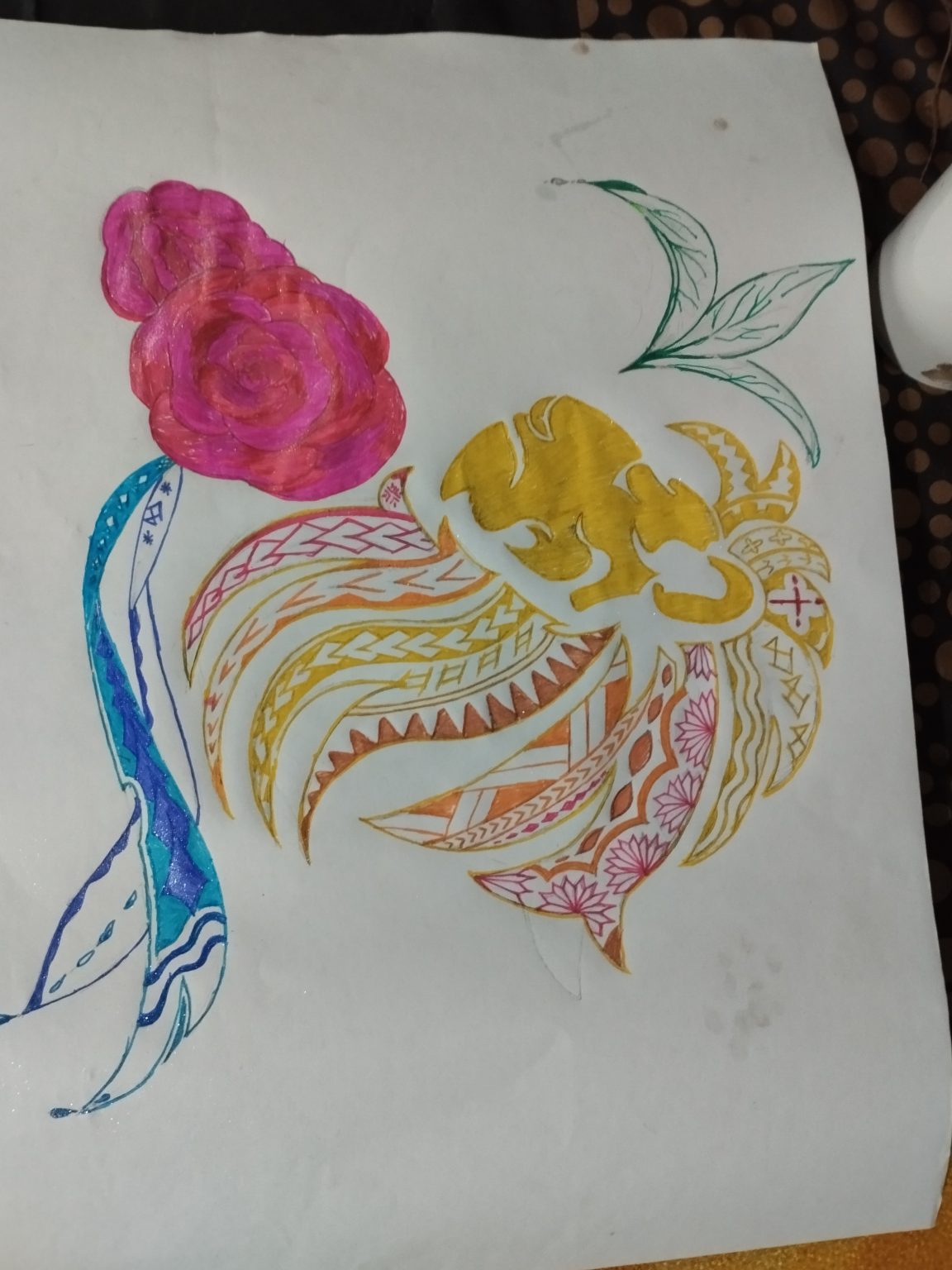 The Lion represents Victory and Strength, it's mane the different Pacific cultures, the green leaf for continuous growth, the red rose and blue river ribbons for Love & Peace and above all is the Cross signifying Christianity the root of The Victory of The South Pacific.