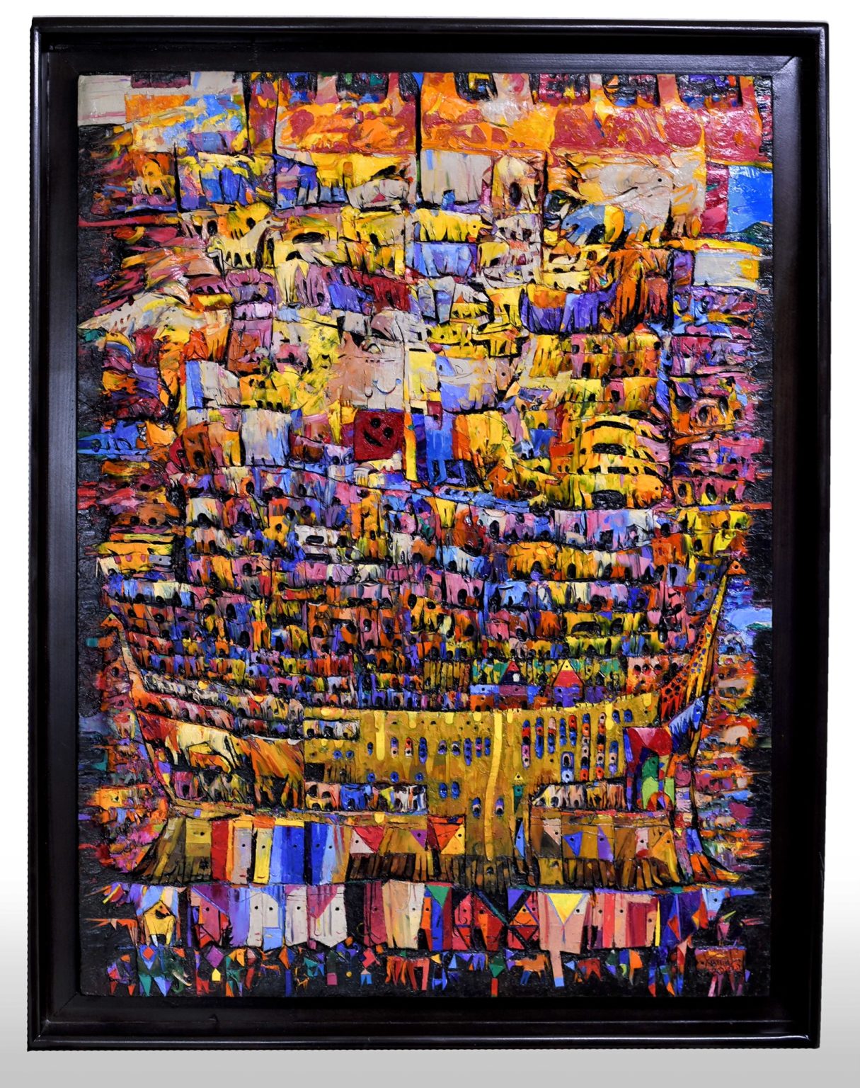 A visual metaphor for the invisible threads that bind us across oceans: family, faith, and the stories we carry. Oil and palette knife create a textured tapestry of belonging.